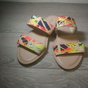 7 Bamboo multi colored 2 straps slides